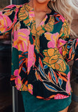 Puff Sleeve V Neck Blouse