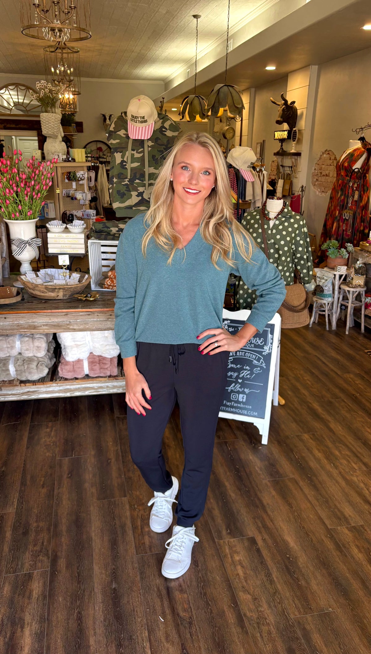 Spruce Heather V-neck Top