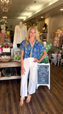 Blue Botanical Blouse