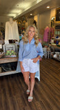 Blue and White Stripe Top