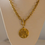 The Lord's Prayer Cross Medallion Toggle Necklace – Gold or Silver