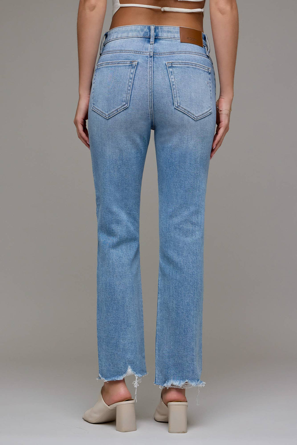 Hidden Brand Medium Light Stretch Cigarette Skinny Raw Hem