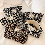 Leopard Print Makeup Bag Travel Toiletry Pouch