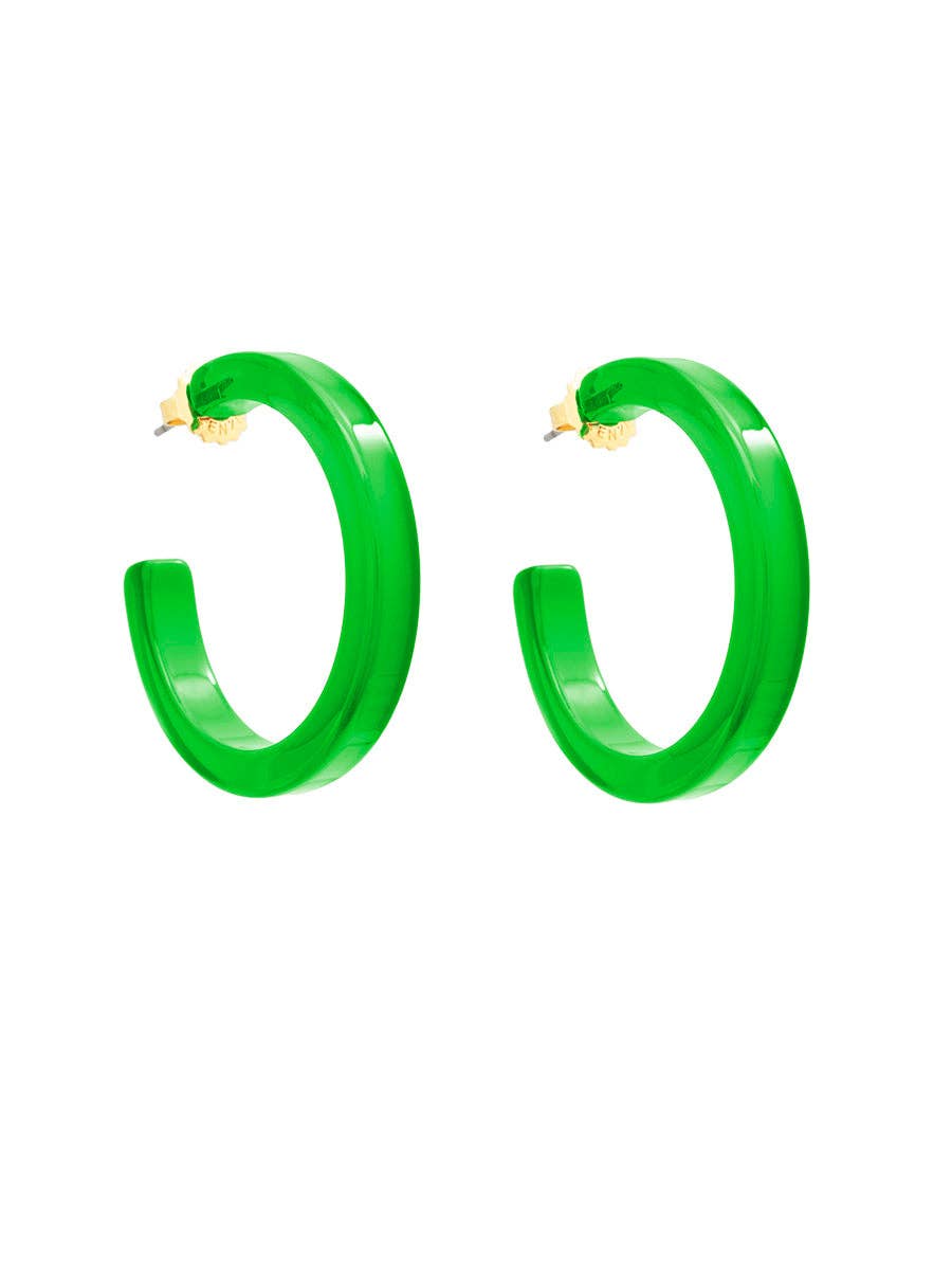 Medium Resin Open Hoop Earring