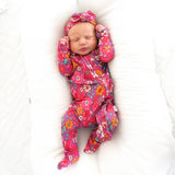 Posie RUFFLE ZIP Bamboo One Piece Floral Baby Outfit