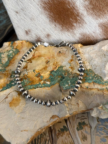 Sterling Saucer Pearl Mix Bracelet