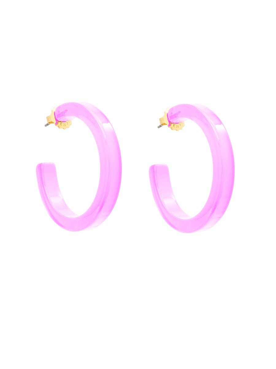 Medium Resin Open Hoop Earring