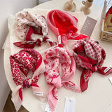 Red Passion Floral Bandana Square scarf