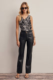 Faux Leather Straight Leg Pants