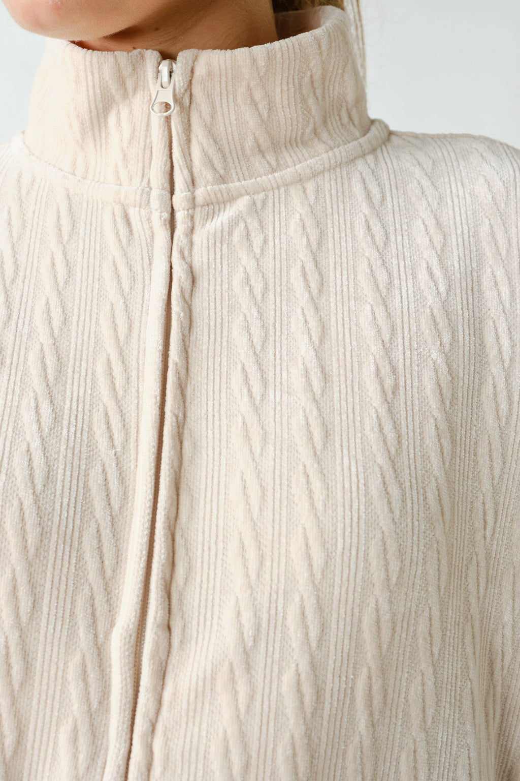 Groove-Track Textured Zip-Up Jacket