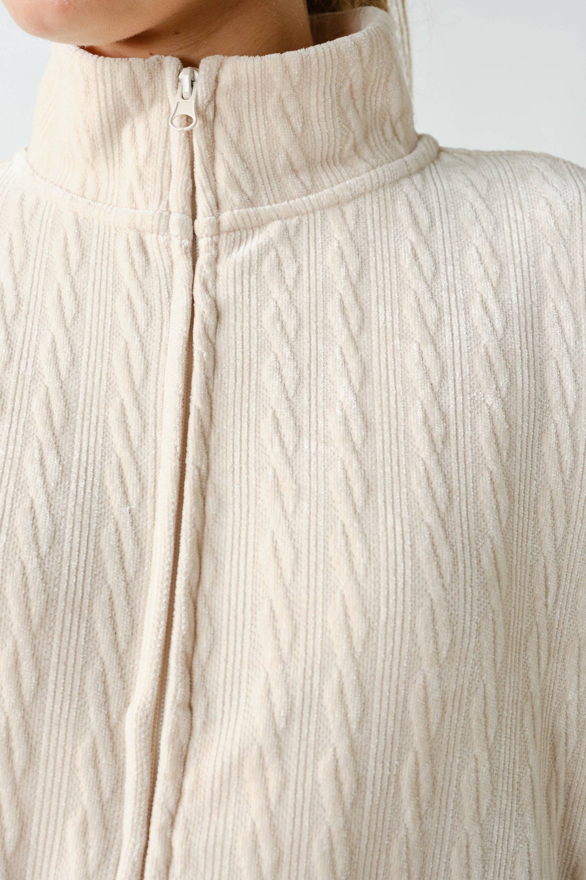 Groove-Track Textured Zip-Up Jacket
