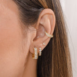 18K Gold Diamond Huggies