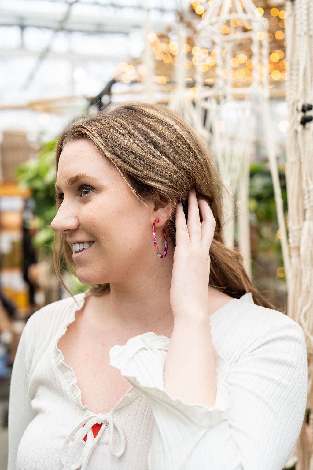 Cameron Hoops - Paradise Pink // Earrings, Jewelry, Gifts