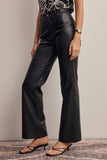 Faux Leather Straight Leg Pants