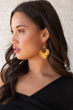 Mustard Statement Crochet Earrings
