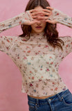 Pastel Floral Mesh Long Sleeve