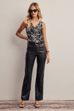 Faux Leather Straight Leg Pants