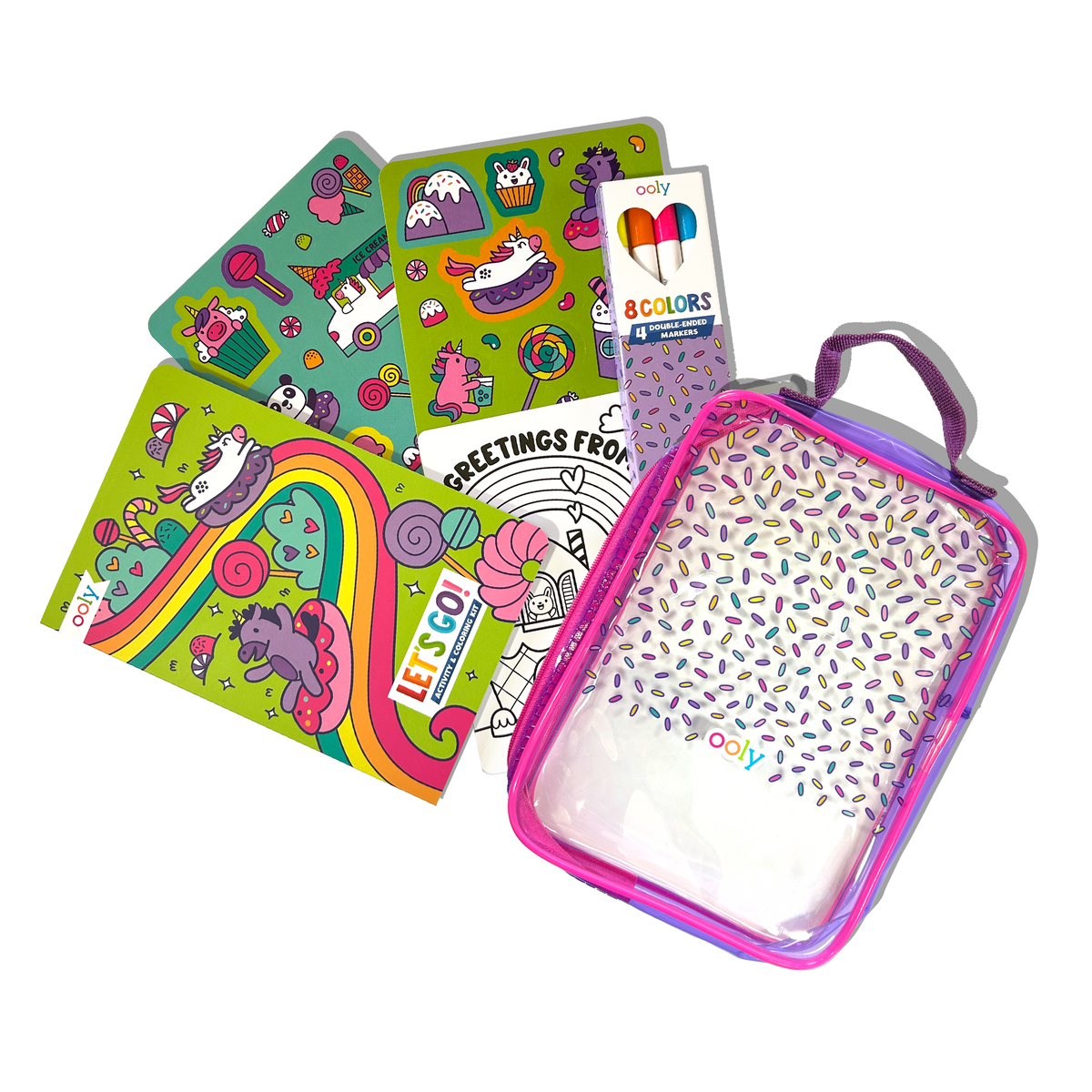Let's Go!: Activity & Coloring Kit - Unicorn Candy Town