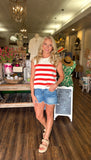 Sleeveless Striped Sweater