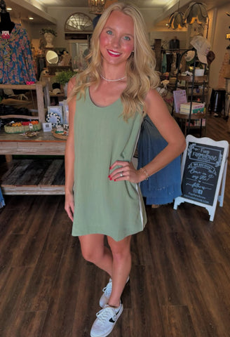 Side-striped A-line Dress