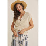 Breezy Cotton Open Knit Vest