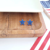 Liberty Star Studs - Blue // 4th of July Earrings