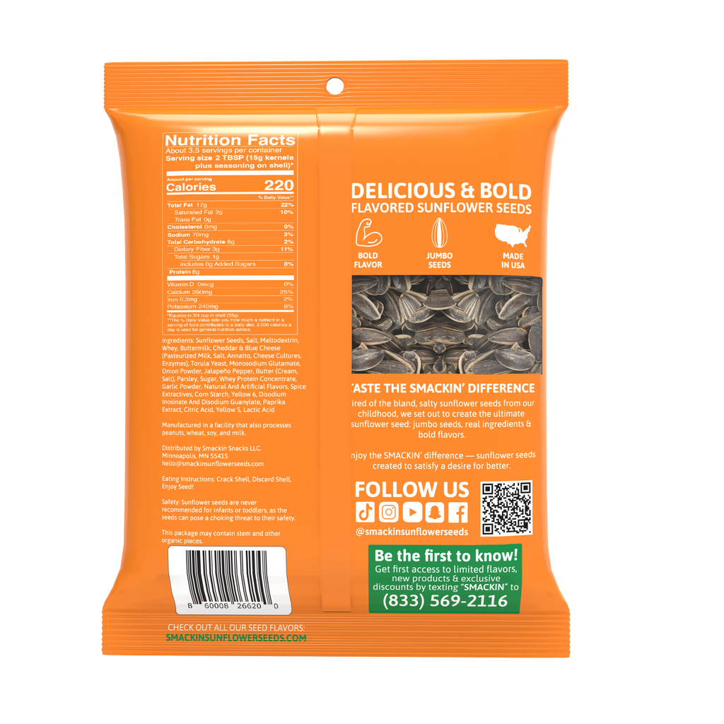 SMACKIN' Cheddar Jalapeño Sunflower Seeds
