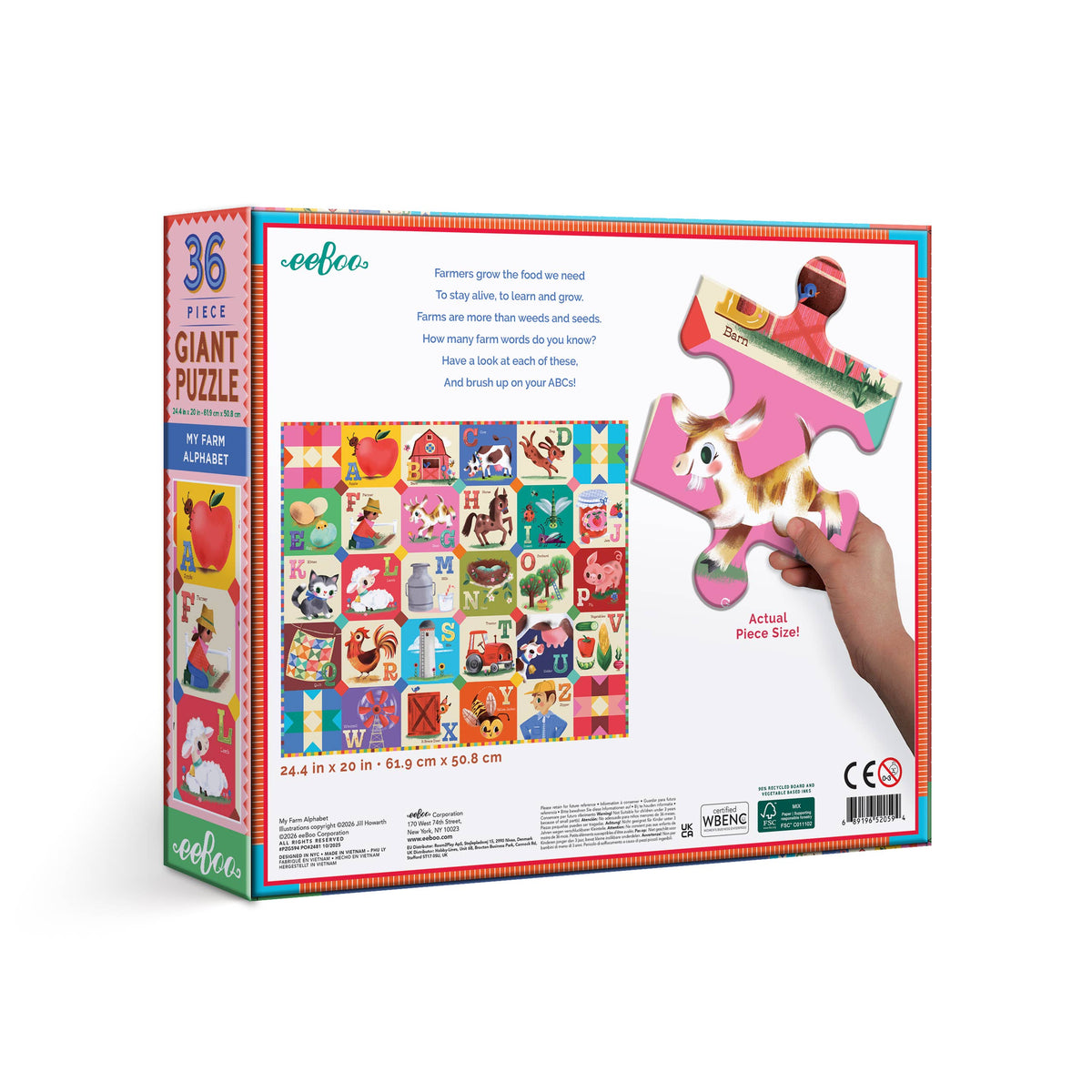 My Farm Alphabet 36 Piece Giant Puzzle