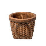 WOVEN BASKET PATTERN CERAMIC CONTAINER 4"