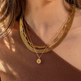 Waterproof Gold Twisted Links Necklace