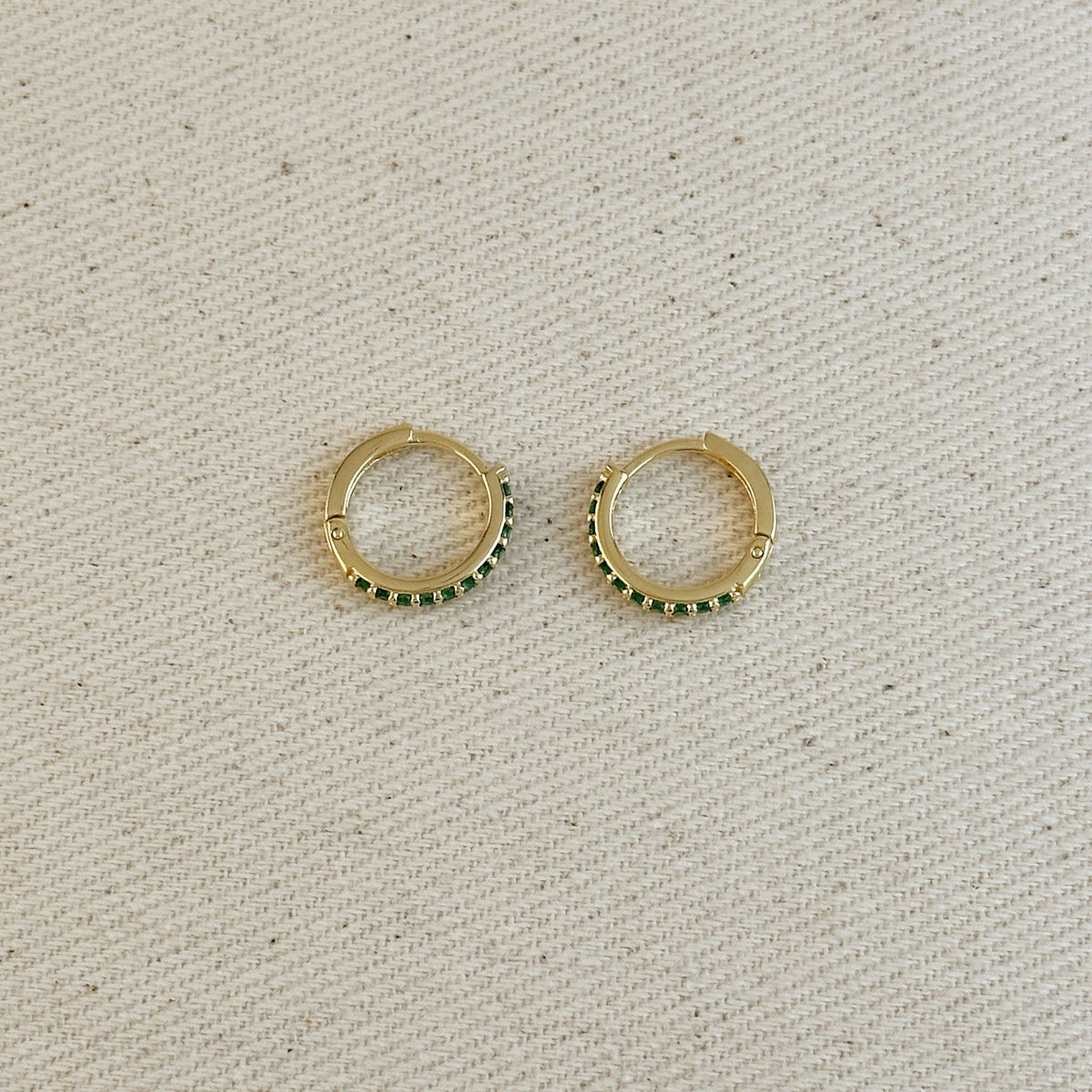 18k Gold Filled Colored CZ Hoop Earrings