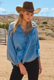 Chambray V-neck Blouse