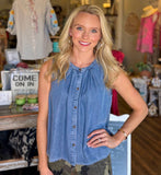 Chambray Button Up Tank
