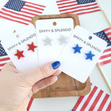 Liberty Star Studs - Blue // 4th of July Earrings