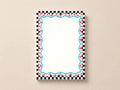 Retro Checkered, Pink Wavy Border & Cute Colorful