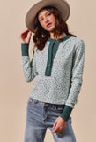 Waffle Knit Floral Top