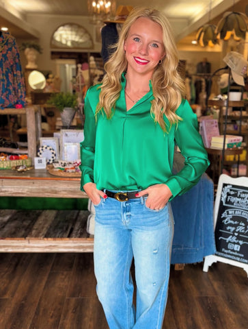 Satin Long Sleeve Blouse