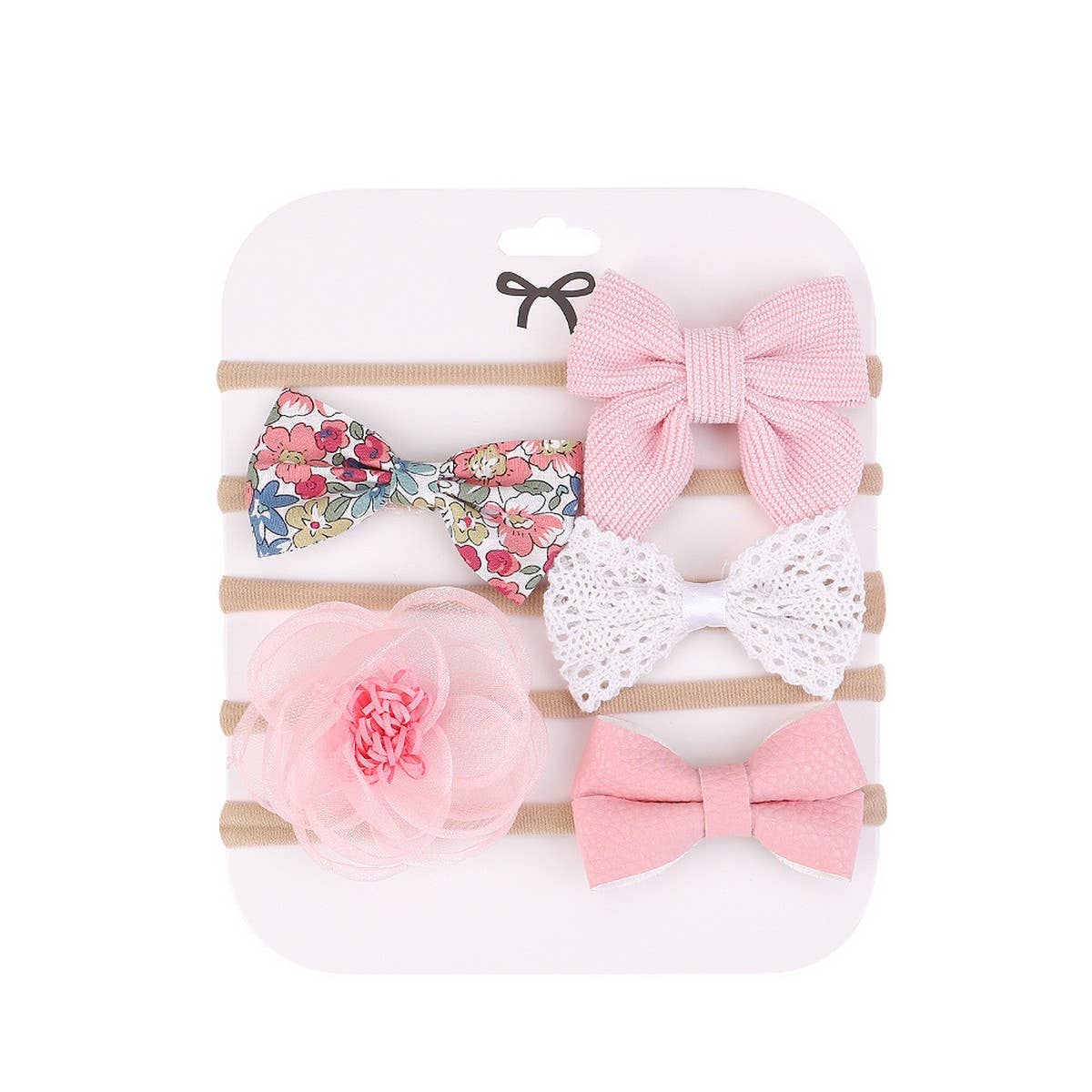 Baby Nylon Headband Set with Soft Bow