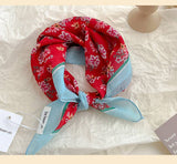 Red Passion Floral Bandana Square scarf