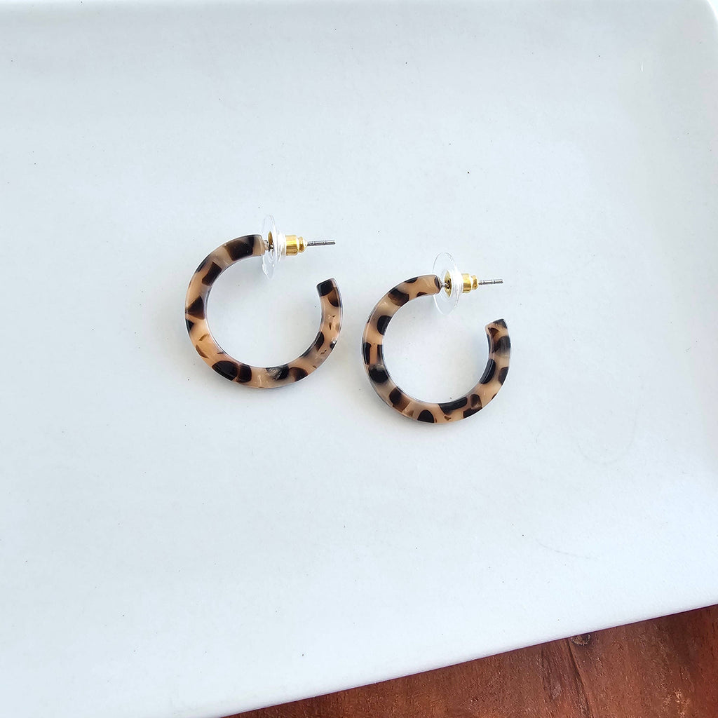 Cam Mini Hoops - Cheetah // Gifts, Jewelry, Earrings, Leopard