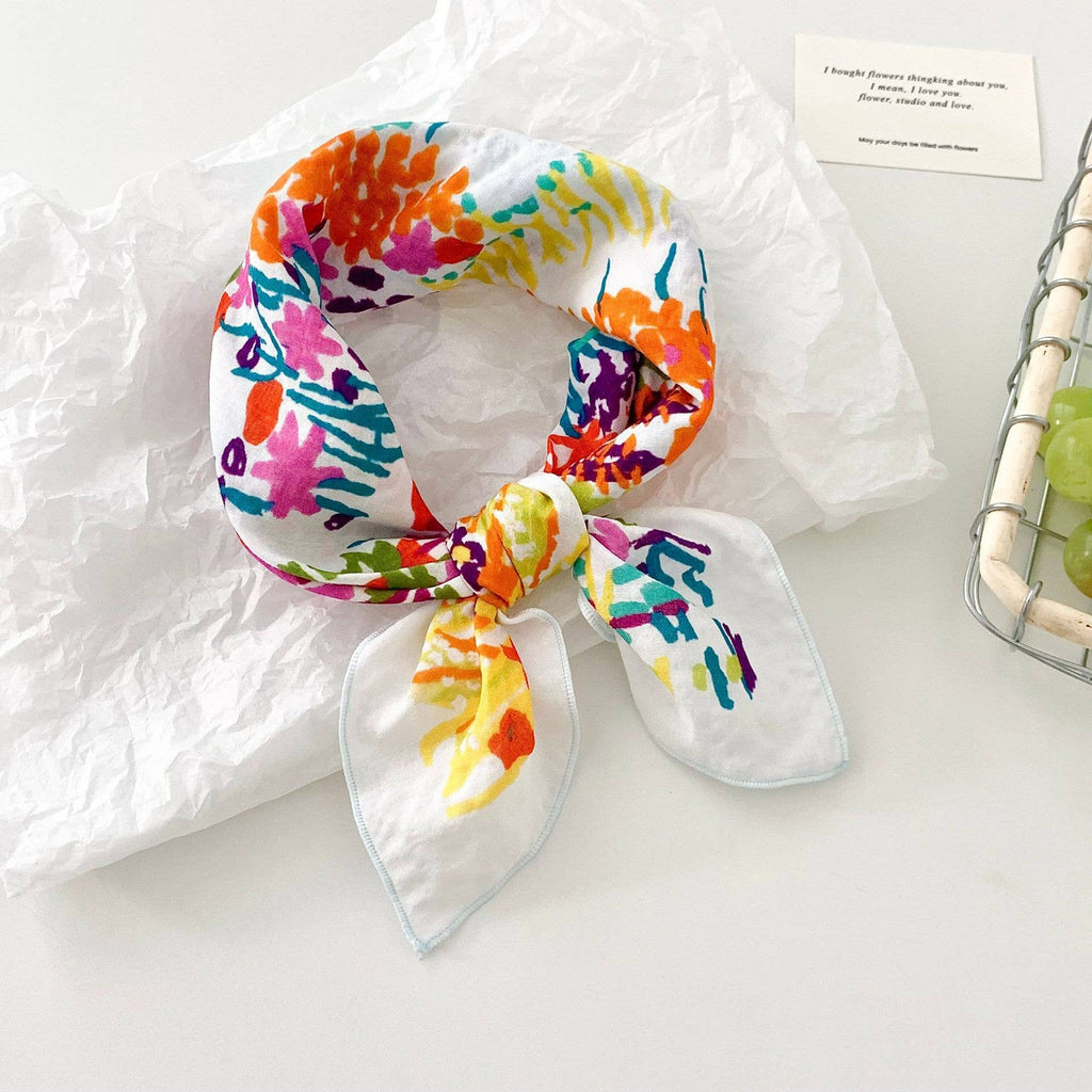 Multi-Use Retro Floral & Animal Print Square Bandana