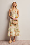 Floral Smocked Tiered Midi Dress