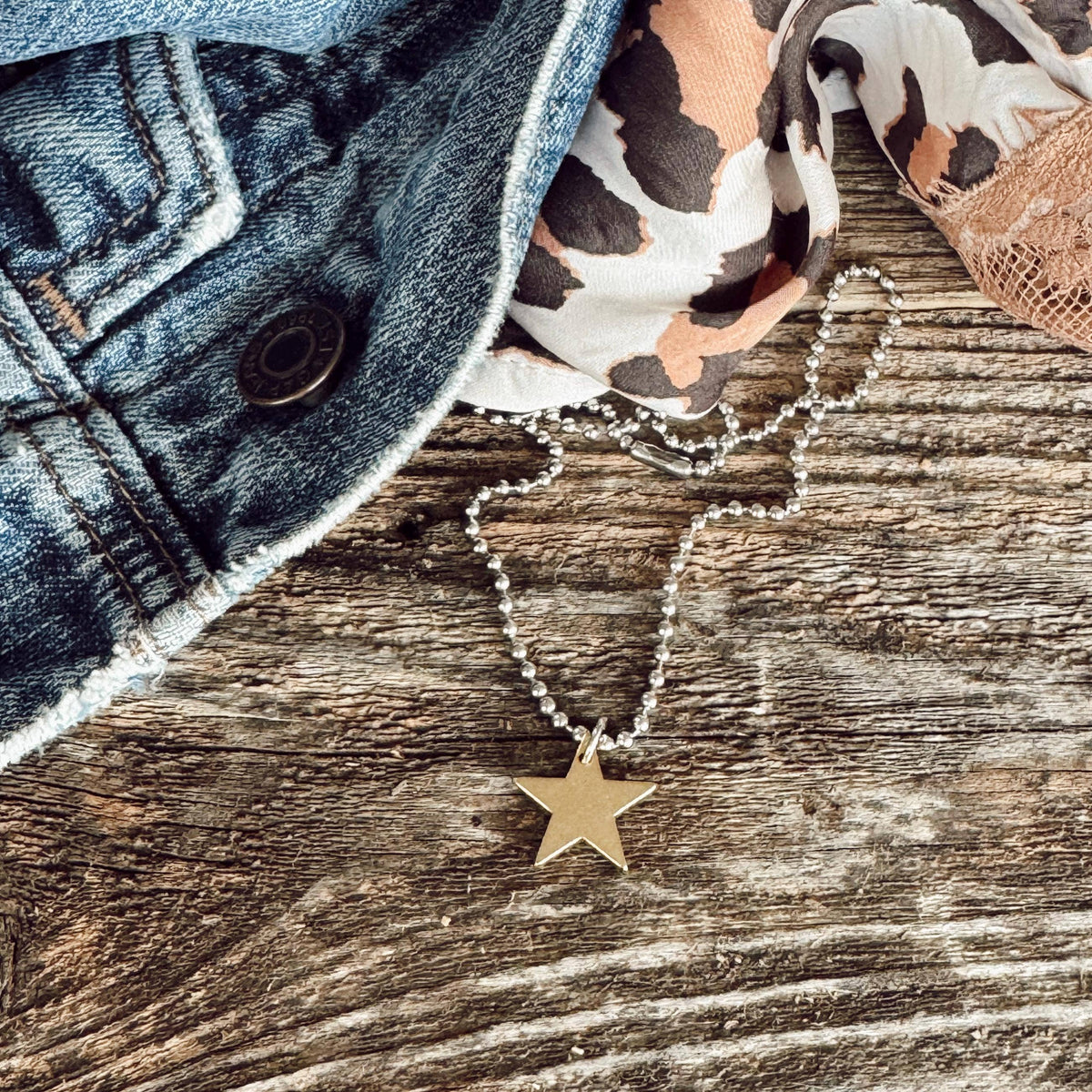 Brass Star Necklace 