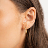 Waterproof Gold 18mm Diamond Hoops