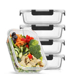 Glass Food Storage Containers with Airtight Lids - Set of 5