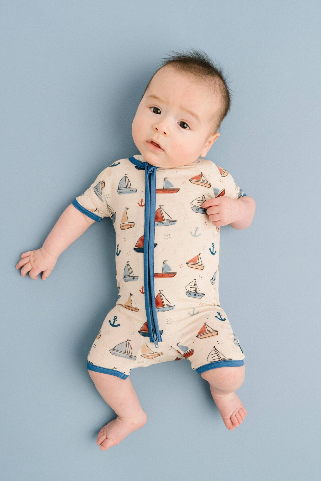 Nautical Sail Bamboo Short Romper