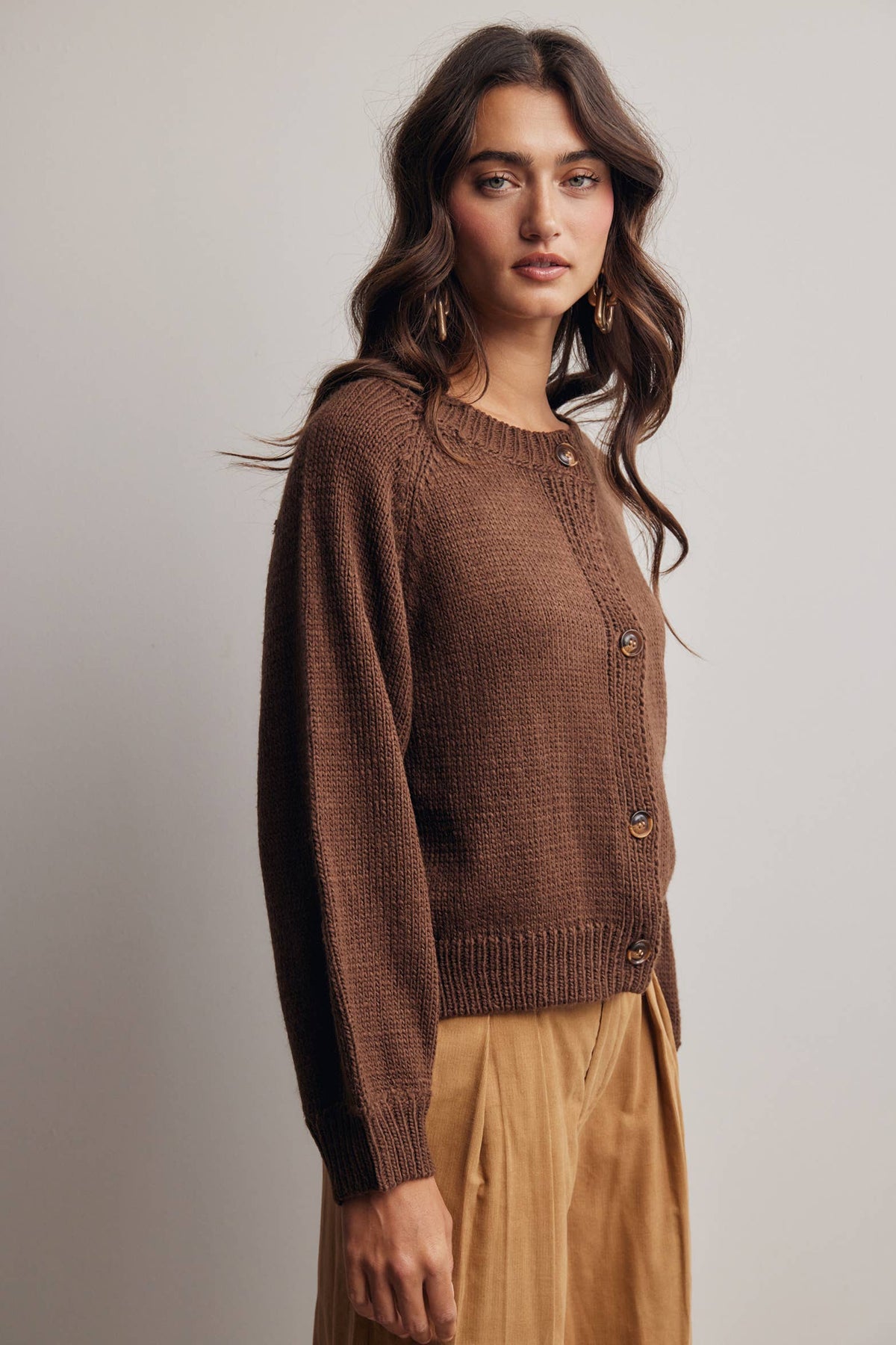 Classic Knit Button Front Cardigan