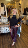 Drawstring Leather Pants