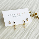 Kara Tozer Dangle Marquise Hoop Stacking Set