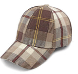 Preppy check print baseball cap
